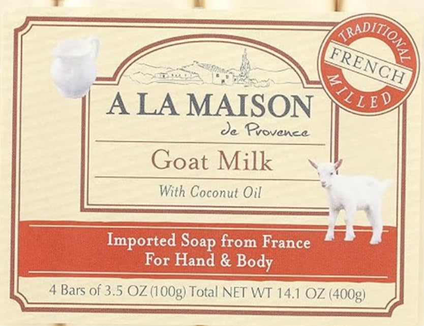 A LA MAISON Goat Milk Bar Soap - Triple French Milled Natural Moisturizing Hand Soap Bar (12 Bars of Soap, 3.5 oz) Beauty & Personal Care A LA MAISON