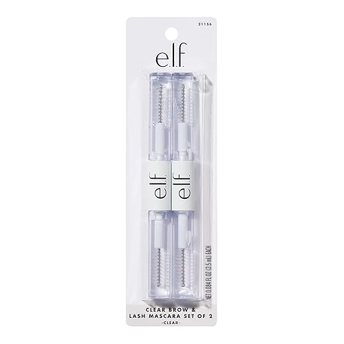 e.l.f. Clear Lash & Brow Mascara 2-Pack, Conditioning Clear Brow & Lash Gel For Grooming, Defining & Separating, Long-Lasting, Vegan & Cruelty-Free Beauty & Personal Care e.l.f.