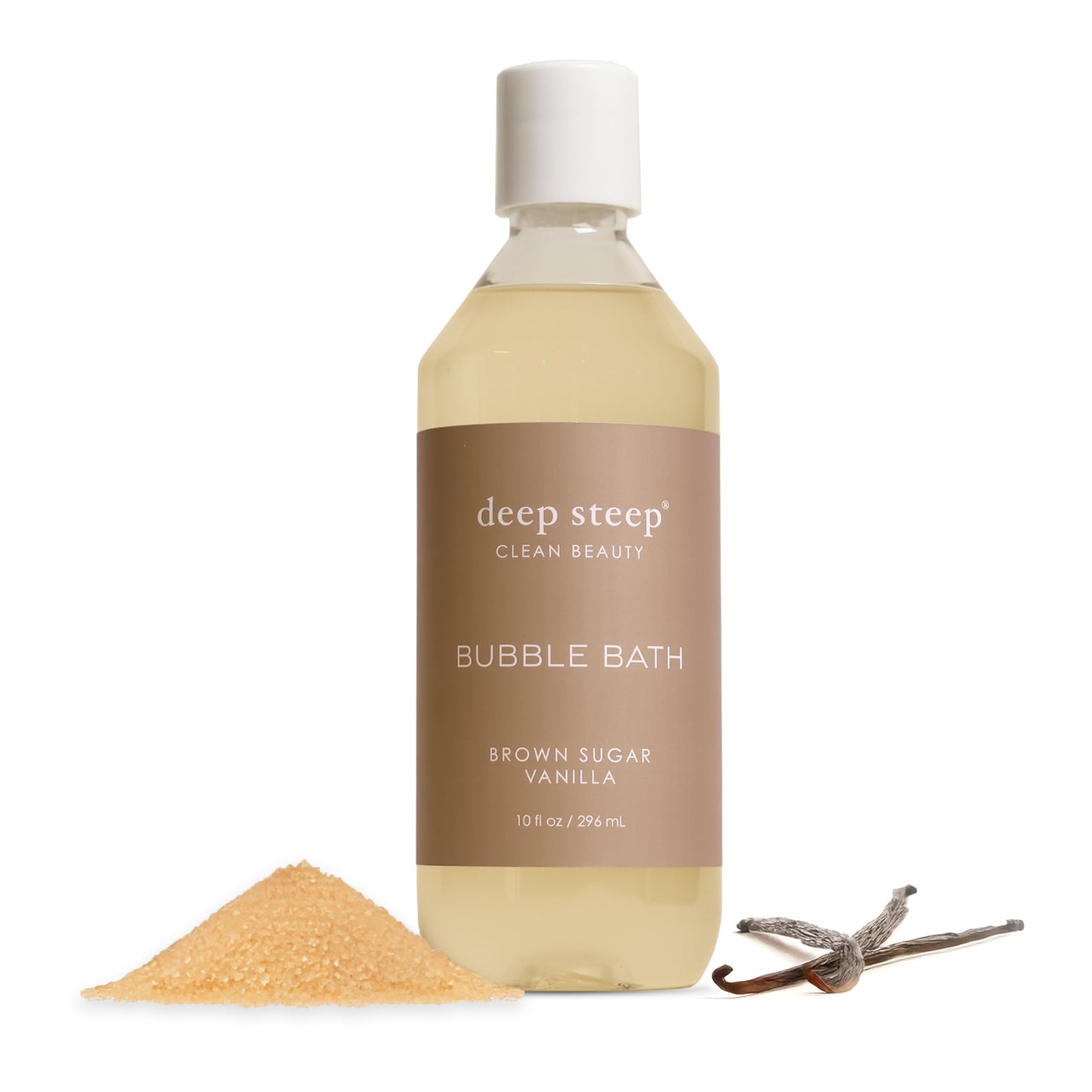 Deep Steep Bubble Bath, Brown Sugar Vanilla, 10 oz - Soothing Soak with Shea Butter, Argan Oil, Aloe Vera & Coconut Oil - Vegan, Sulfate-Free Beauty and Personal Care Deep Steep