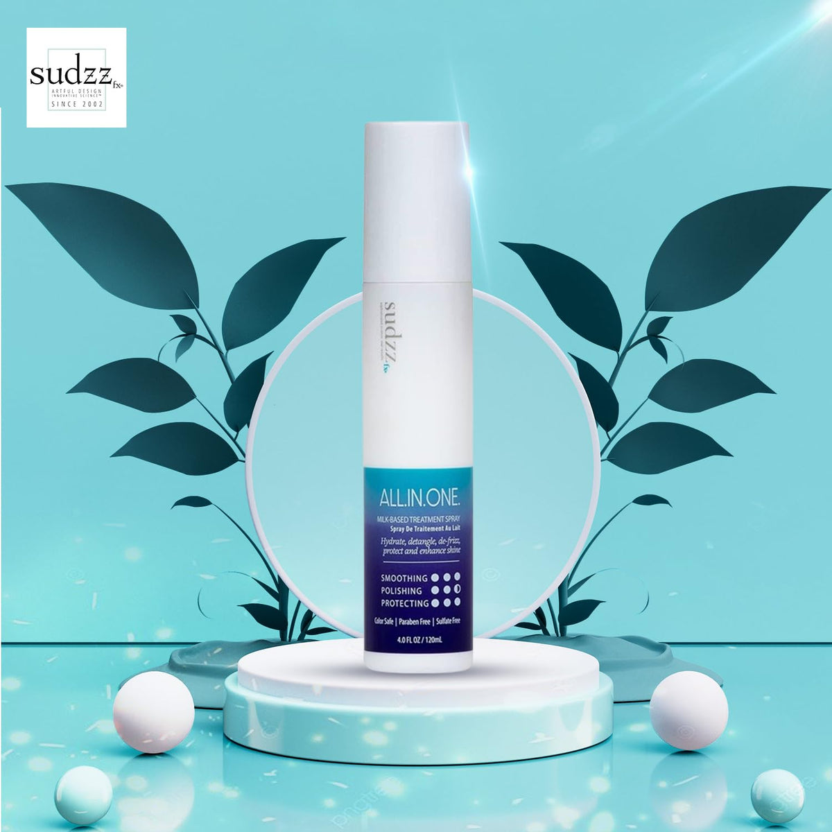 SUDZZFX ALL IN ONE Powerful Leave-in Hair Detangler - Creates Shine - Heat Protection - Smoothes Frizzy Hair - Color Safe - Sulfate Free Beauty & Personal Care SUDZZFX