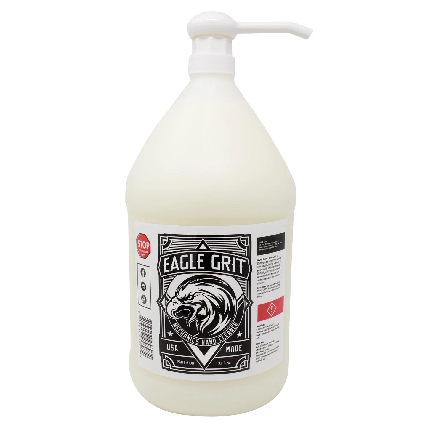 Eagle Grit Heavy Duty Industrial Hand Cleaner - USA Made Mechanic Soap - Silica-Based, Solvent - Degreaser - Removes Grease, Oil, Paint, & More Beauty & Personal Care EAGLE GRIT INDUSTRIAL HANDSOAP