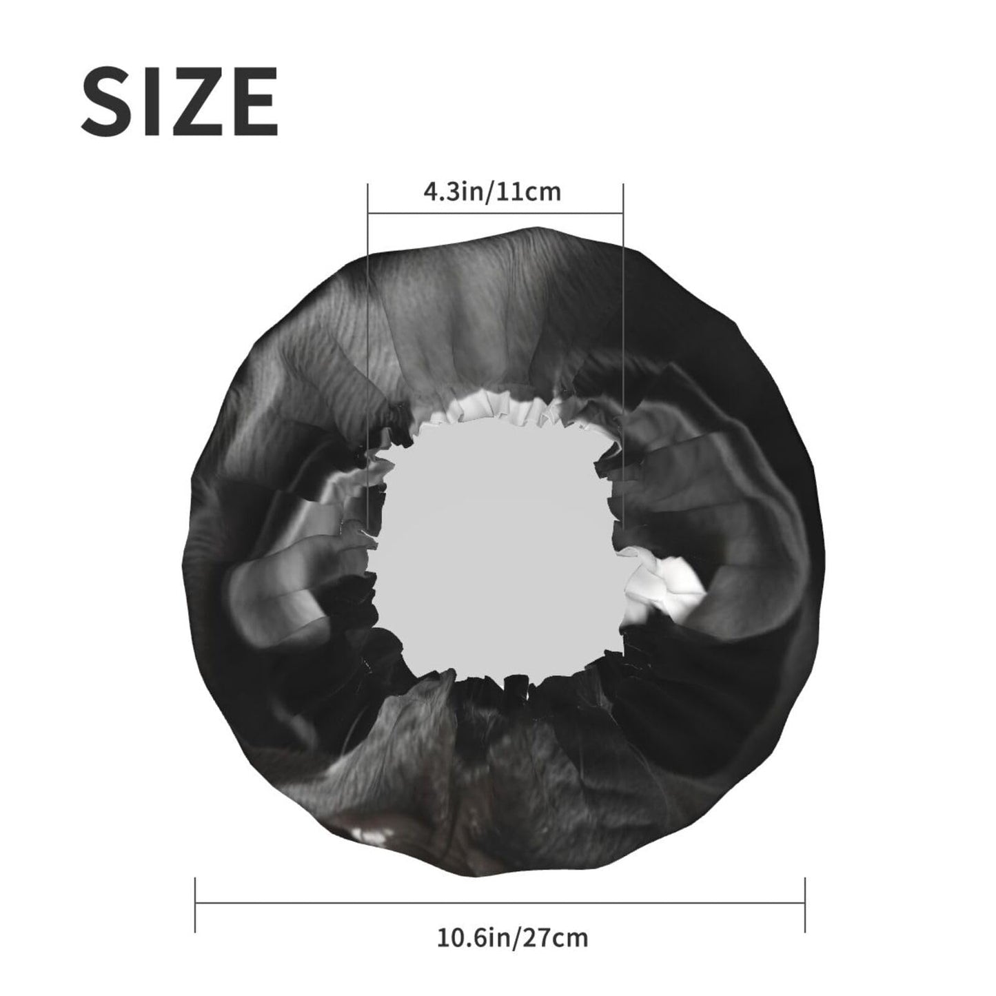 Black Dog Shower Cap for Women Men Large Reusable Shower Bonnet Double-Layer Waterproof Bath Caps Elastic Band Hair Hat for All Hairstyles Beauty and Personal Care BWLHJKE
