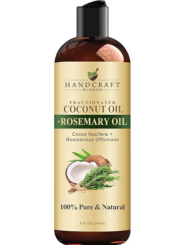 Handcraft Blends Fractionated Coconut Oil Infused with Rosemary - 8 Fl Oz - 100% Pure and Natural - Premium Grade Carrier for Skin, Hair and Massage Beauty & Personal Care Handcraft Blends