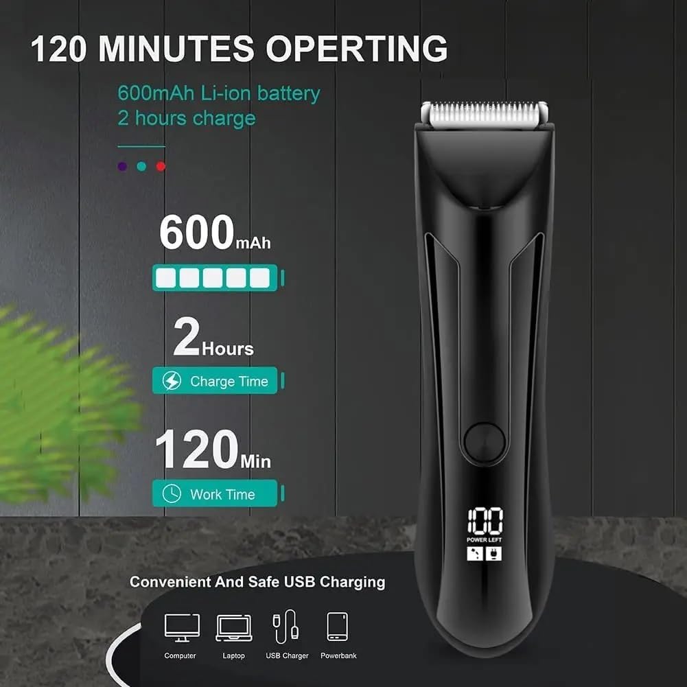 QDKVTNDJZ Hair Clippers for Men, Body Trimmer Shaver for Women for Groin Pubic Replaceable Blade Groomer Electric Razor Waterproof Beauty and Personal Care QDKVTNDJZ