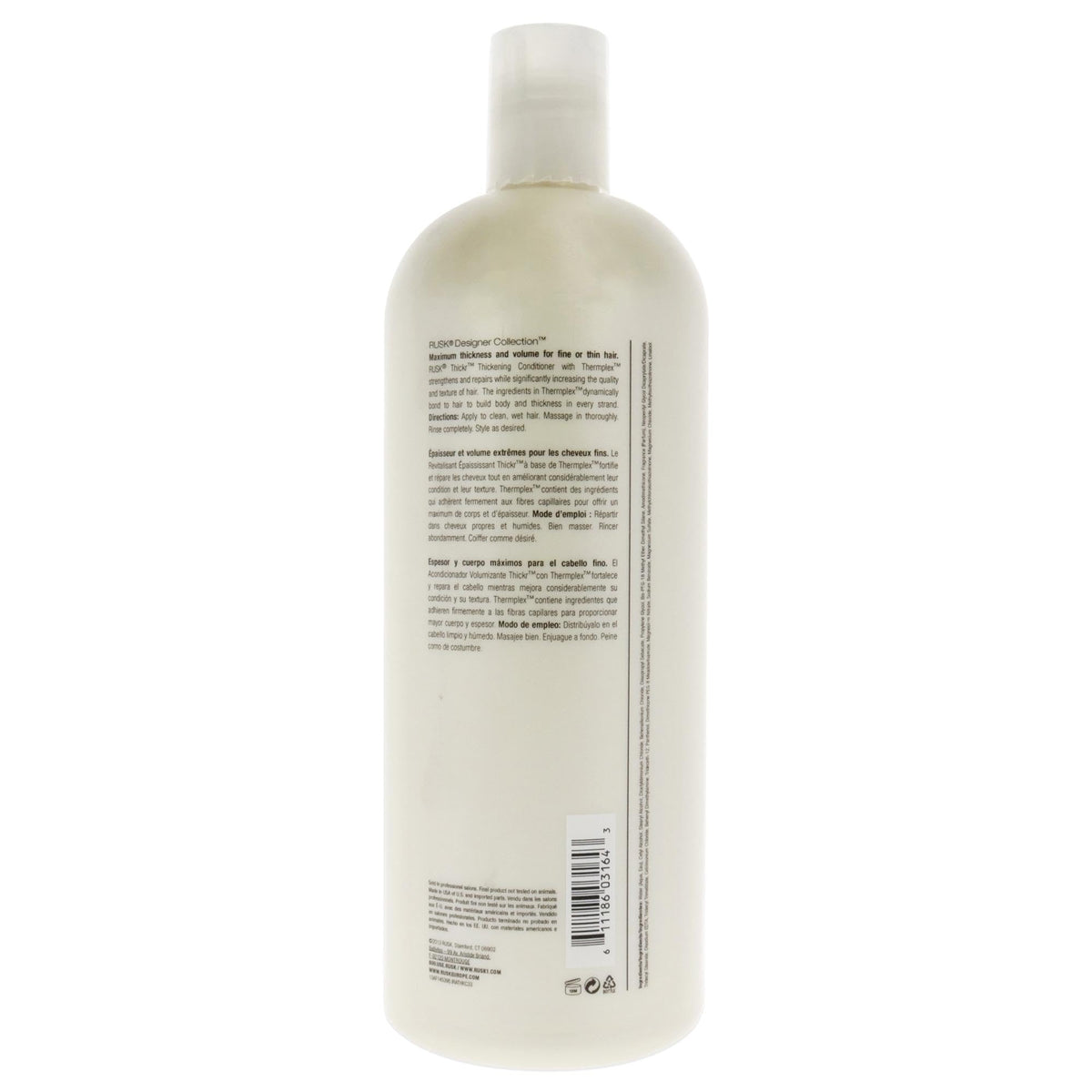 RUSK Designer Collection Thicker Thickening Conditioner for Fine or Thin Hair, Daily-Use to Strengthen and Repair, Gives Full-Bodied Appearance, 33.8 Beauty & Personal Care RUSK