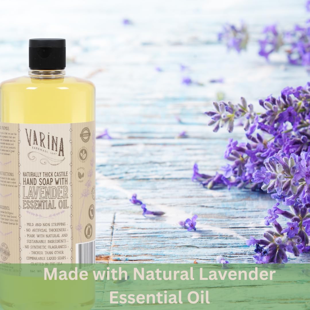 Varina Liquid Soap - Liquid Organic Castile Soap Lavender - 32oz Beauty & Personal Care Varina
