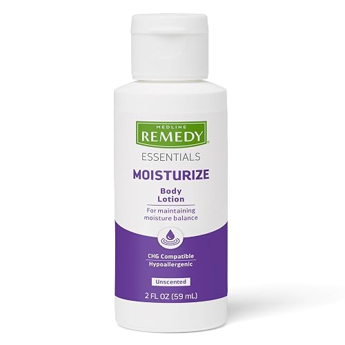 Medline Remedy Essentials Moisturizing Body Lotion (2 oz Bottle), Unscented, Travel-Size, Hydrating, Non-Greasy, For Dry Skin, Hypoallergenic, Men Beauty & Personal Care Medline Remedy