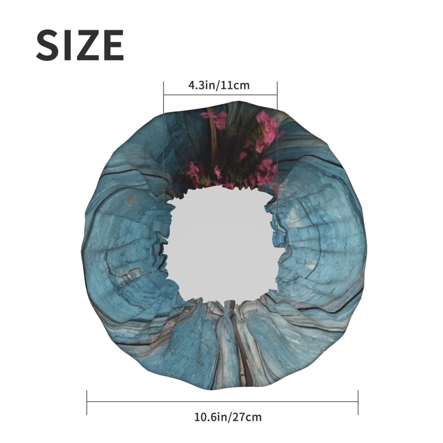 Vintage Blue Wood Shower Cap for Women Men Large Reusable Shower Bonnet Double-Layer Waterproof Bath Caps Elastic Band Hair Hat for All Hairstyles Beauty and Personal Care BWLHJKE
