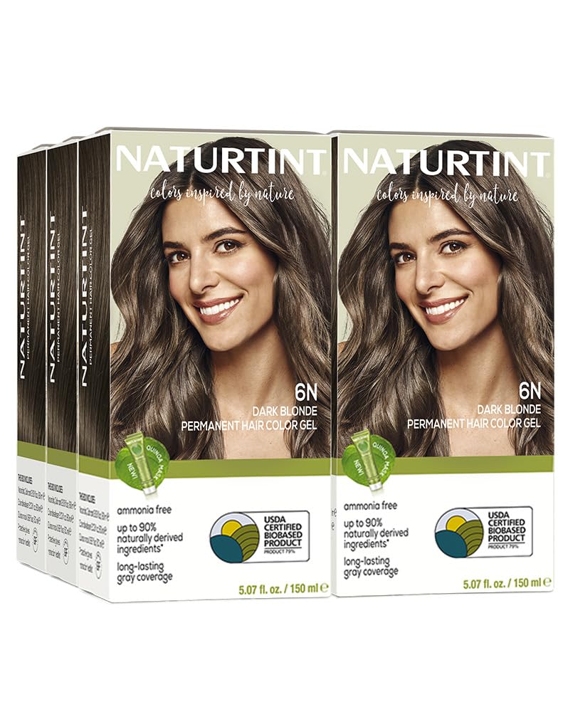 Naturtint 6N Dark Blonde Permanent Hair Color (Pack of 6), Ammonia Free, Vegan, Cruelty Free, up to 100% Gray Coverage, Long Lasting Results Beauty & Personal Care Naturtint