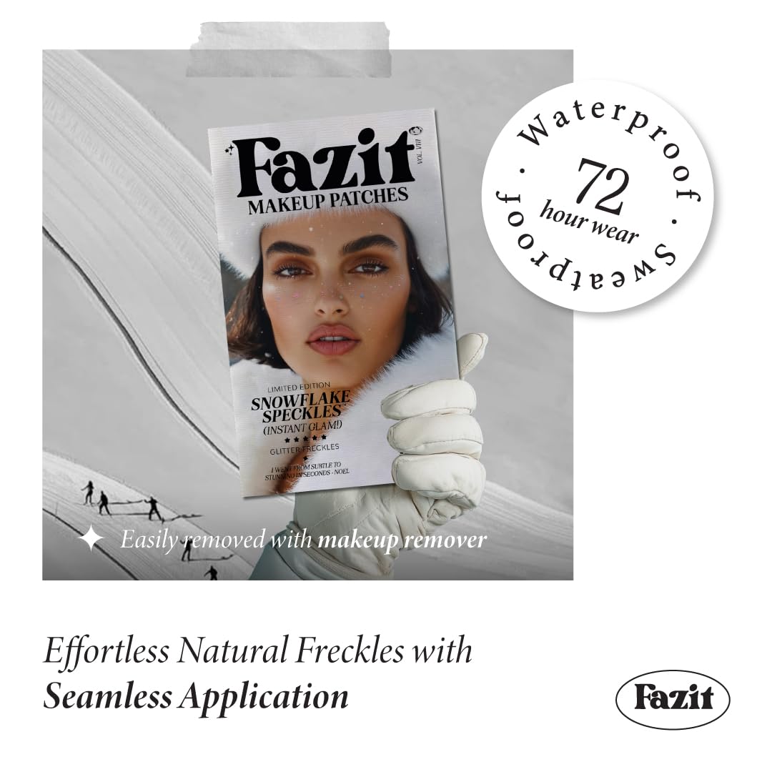 Fazit Makeup Patches - Snowflake Speckles - Glow Up Make-Up Patches - Cute Glitter Makeup Accessories for Women - Cosmetic Glitter for Face Beauty & Personal Care Fazit