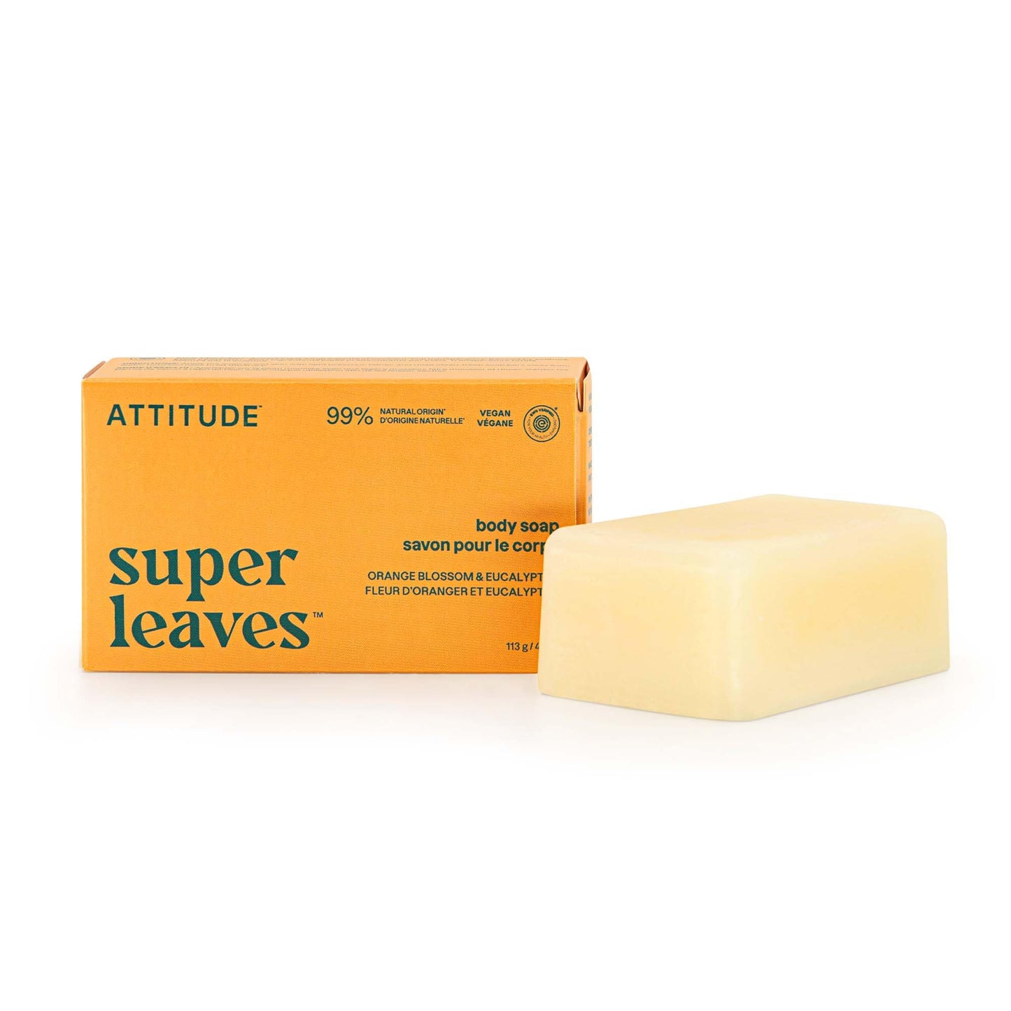 ATTITUDE Body Soap Bar, Natural Origin, Protects and Softens Dry Skin, Watercress, Indian Cress & Olive Oil, EWG Verified & Vegan, Orange Blossom Beauty & Personal Care ATTITUDE