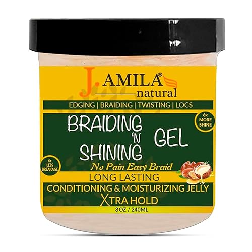 J. AMILA Braiding N Shining Gel - Extreme Hold, Moisture-Rich & Flake-Free - Natural Ingredients for Curly & Coily Hair - Ideal for Braids, Twists Beauty & Personal Care J. AMILA