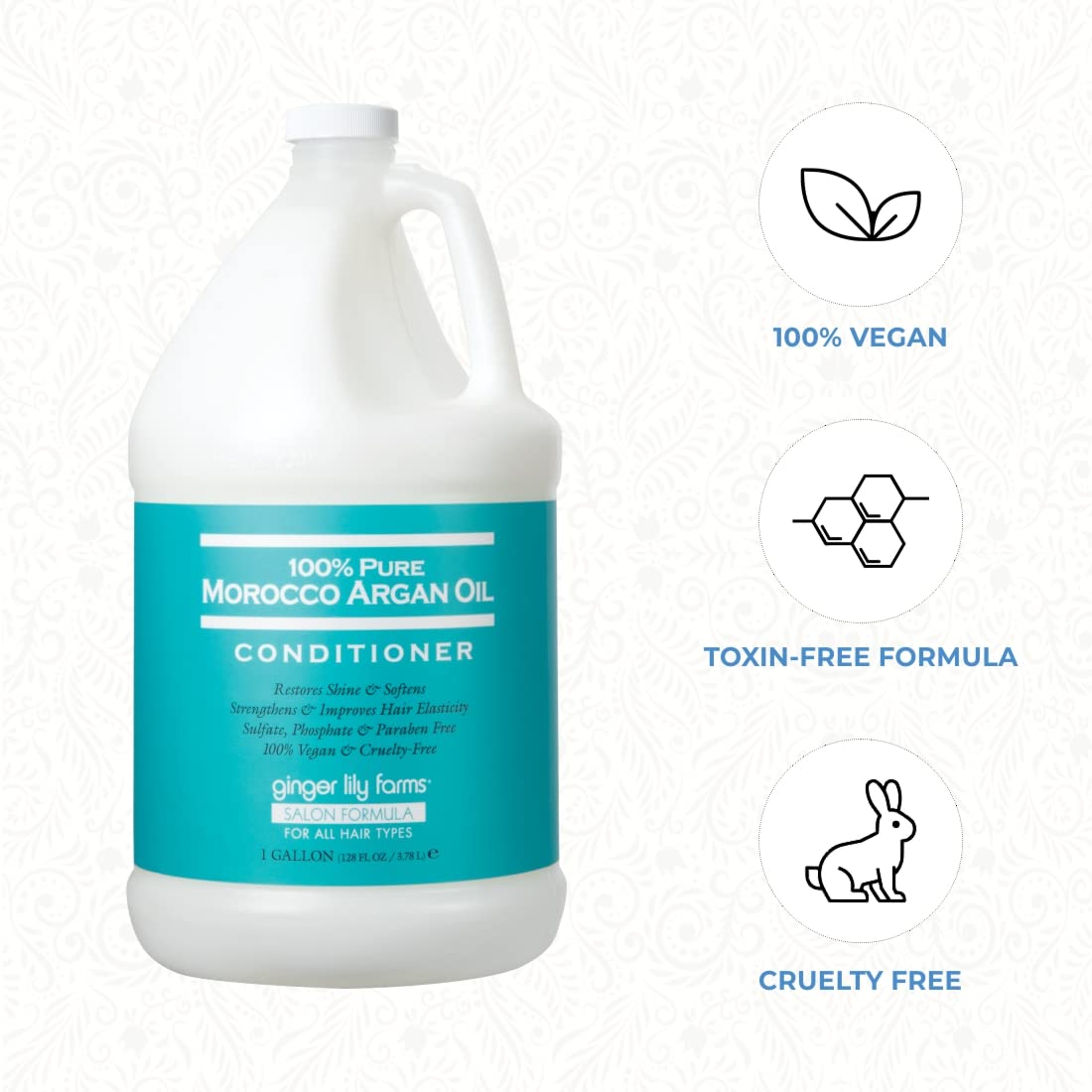 Ginger Lily Farms 100% Pure Morocco Argan Oil Conditioner, 128oz