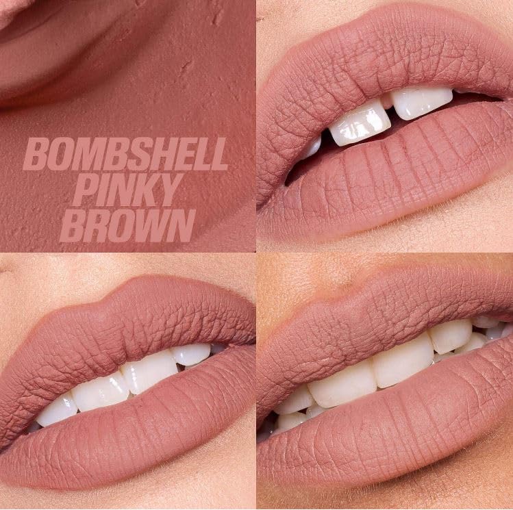 Huda Beauty Liquid Matte Mousse - Bombshell Pinky Brown. -