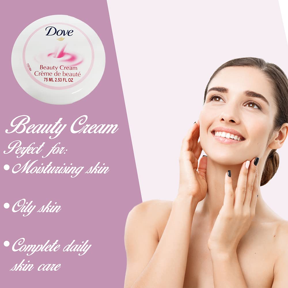 Dove Nourishing Body Care Face, Hand and Body Beauty Cream for Normal to Dry Skin Lotion for Women with 24 Hour Moisturization, 2.53 FL OZ (Pack of 6) Beauty and Personal Care Dove