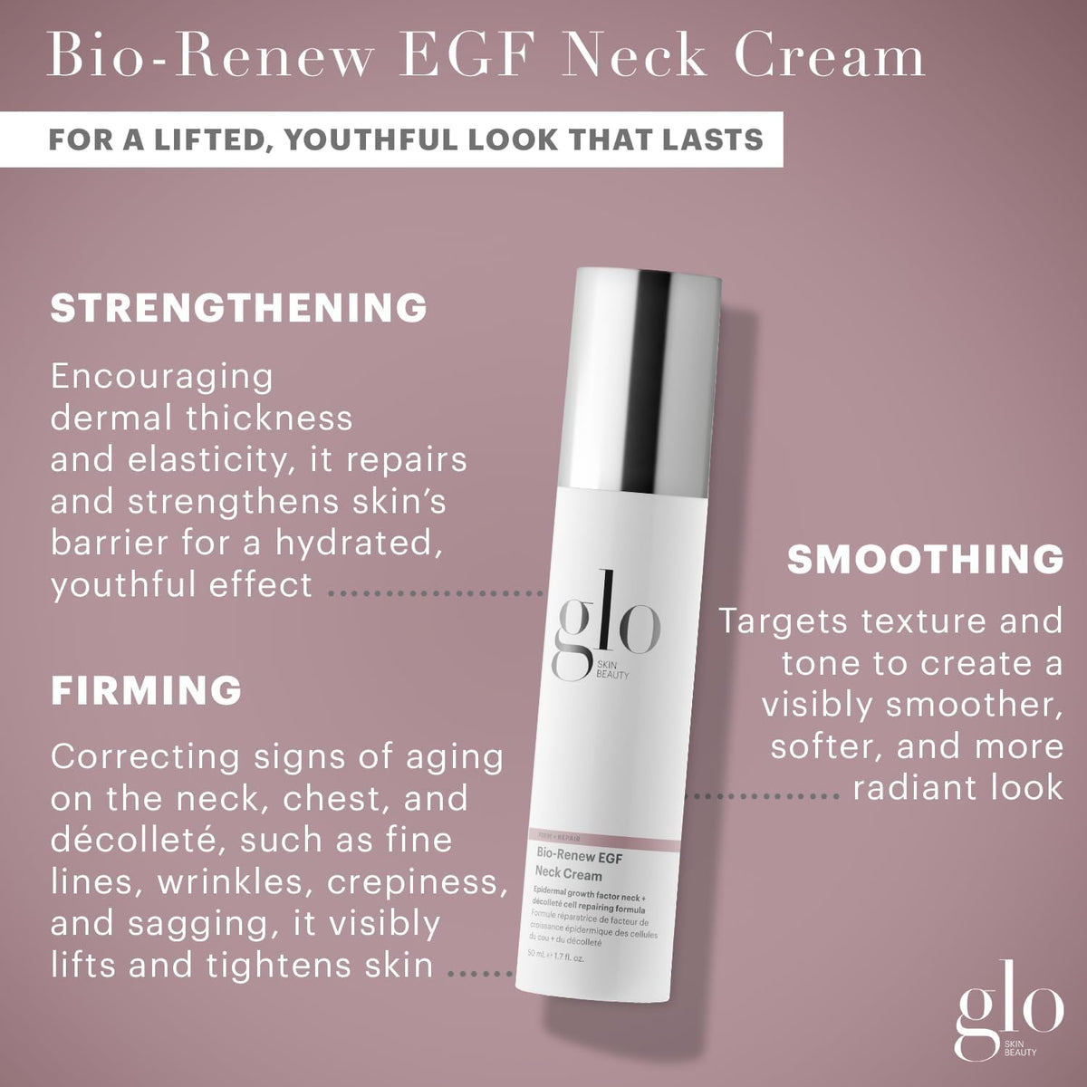 Glo Skin Beauty Bio-Renew EGF Neck Firming Cream 1.7 oz