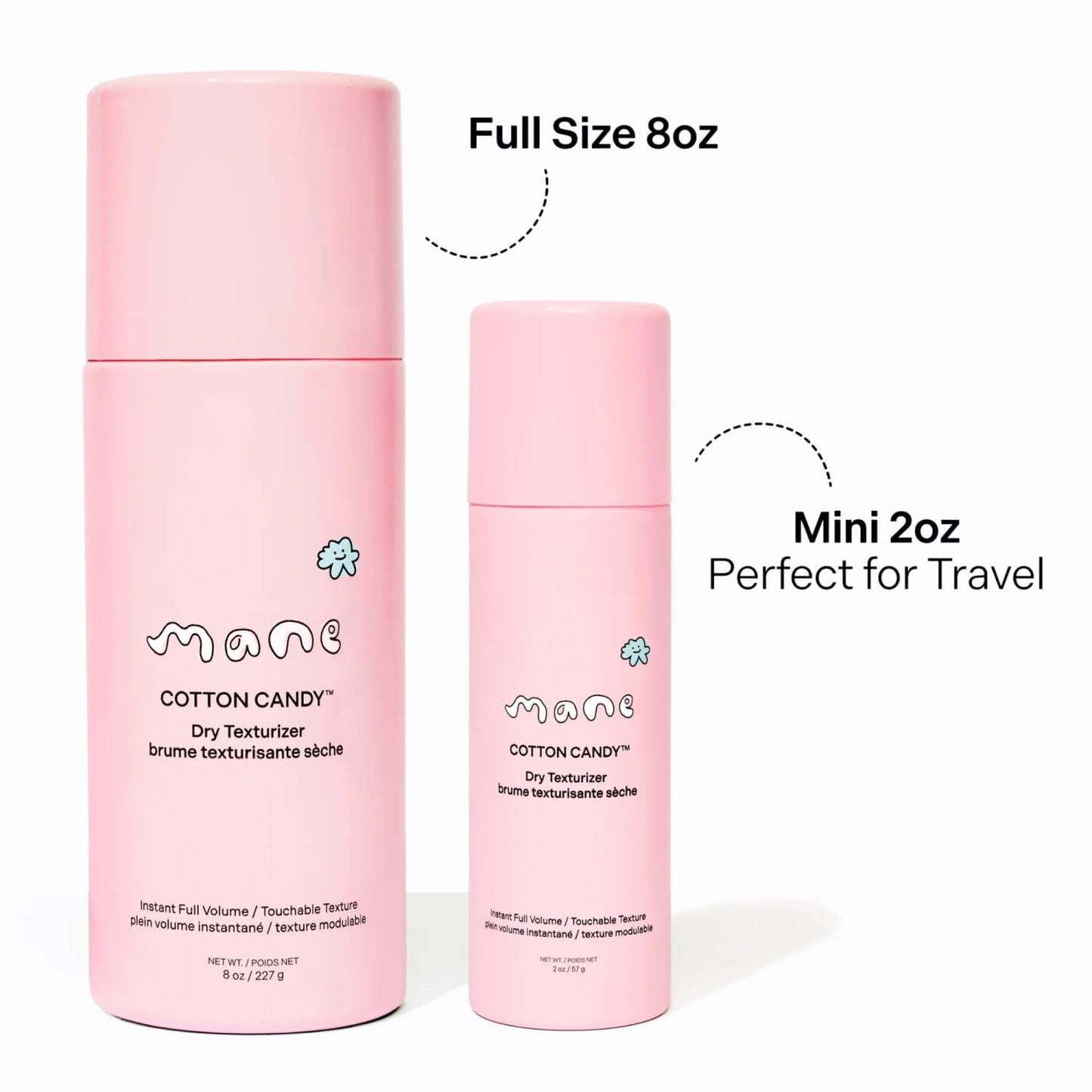 Mane Cotton Candy Travel Size Dry Texture Spray - Volumizing Spray for Fine Hair - Lightweight Hair Styling Spray with Root Lift & Soft Tousled Beauty & Personal Care Mane