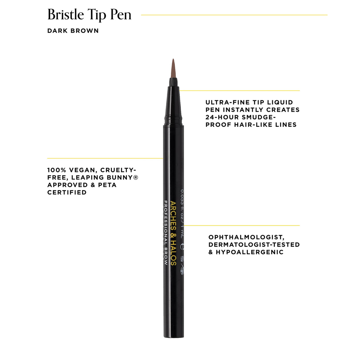 Arches & Halos Microblading Brow Shaping Pen - Fuller, More Defined Brow - Long-lasting, Smudge Resistant, Rich Color - Vegan and Cruelty Free Makeup