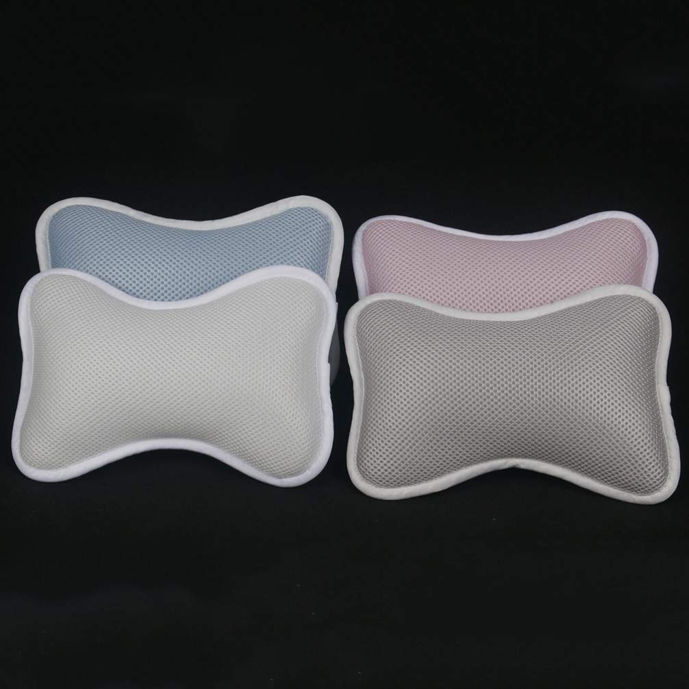 Heallily Bathtub Pillow 1 Pcs Soft Bath Pillow Supportive with Suction Cups for Neck and Shoulder Support Cushion (Grey) Beauty and Personal Care HEALLILY