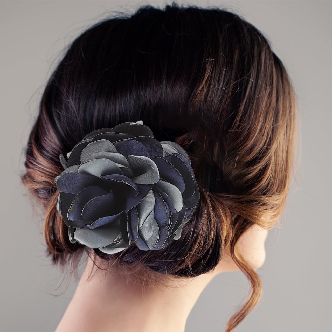 Lurrose 4Pcs Ribbon Hair Claws Large Claw Clamps Rose Flower Bow Jaw Hair Clip Barrette Ponytail Holders for Girls Women Beauty & Personal Care Lurrose