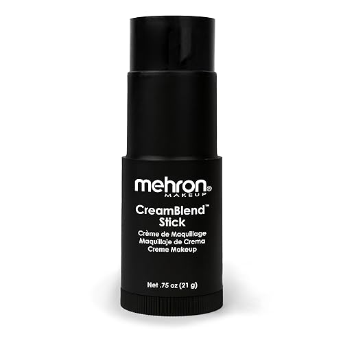 Mehron Makeup CreamBlend Stick | Face Paint, Body Paint, & Foundation Cream Makeup | Perfect for Halloween .75 oz (21 g) (Black) | Made in the USA Beauty & Personal Care Mehron