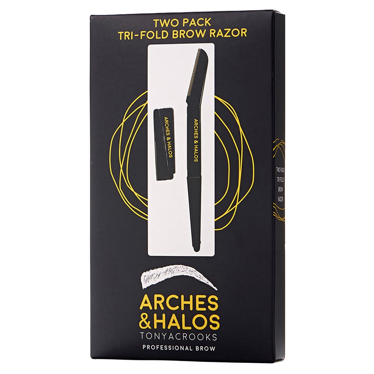 Arches and Halos Two Pack Tri-Fold Eyebrow Razor - Travel Size Eye Brow Razors for Women - Rust-Proof - Ease to Use for Precise Shaving - 1 pc Beauty & Personal Care Arches & Halos
