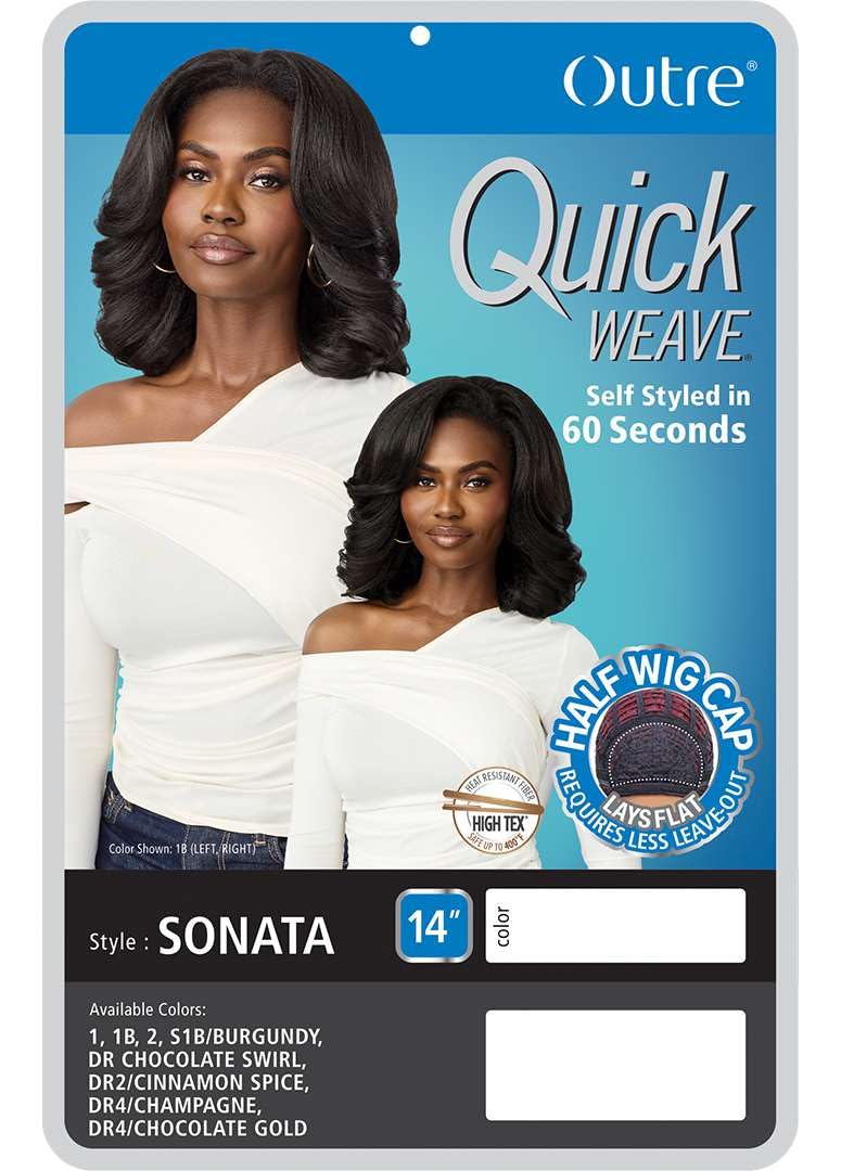 Outre Quick Weave Synthetic Half Wig - Sonata (DARK BROWN 2)