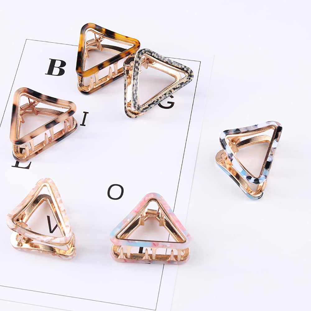 Yusier 6 PCS Small Hair Claw Clips 2 Inch Acetate Hair Jaw Clips 6 Colors Fashion Leopard Claw Hair Clips for Women Girls Beauty & Personal Care Yusier