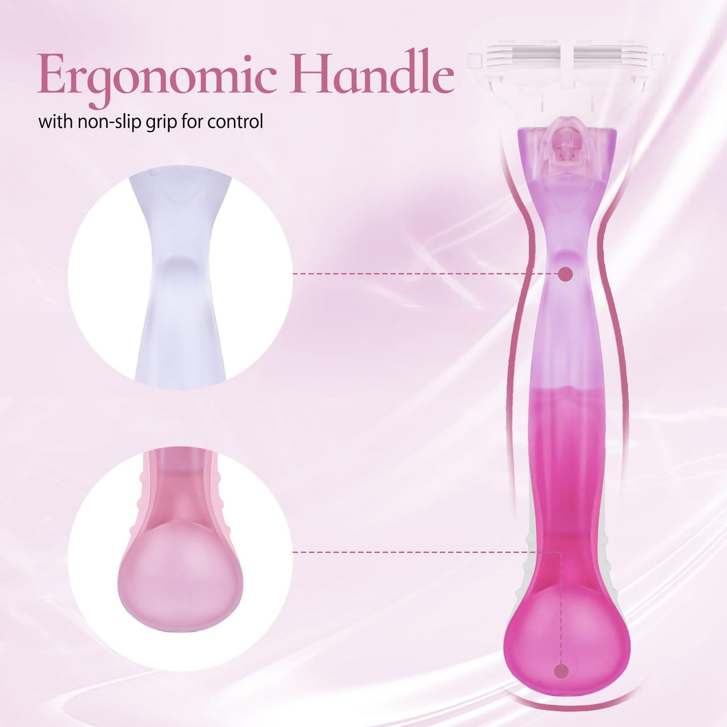 VANEST Replacement Handle Compatible with Gillette Venus, Comfort Glide Razor Handle Non-slip Ergonomic Handles for Women (Hot Pink) Beauty and Personal Care VANEST