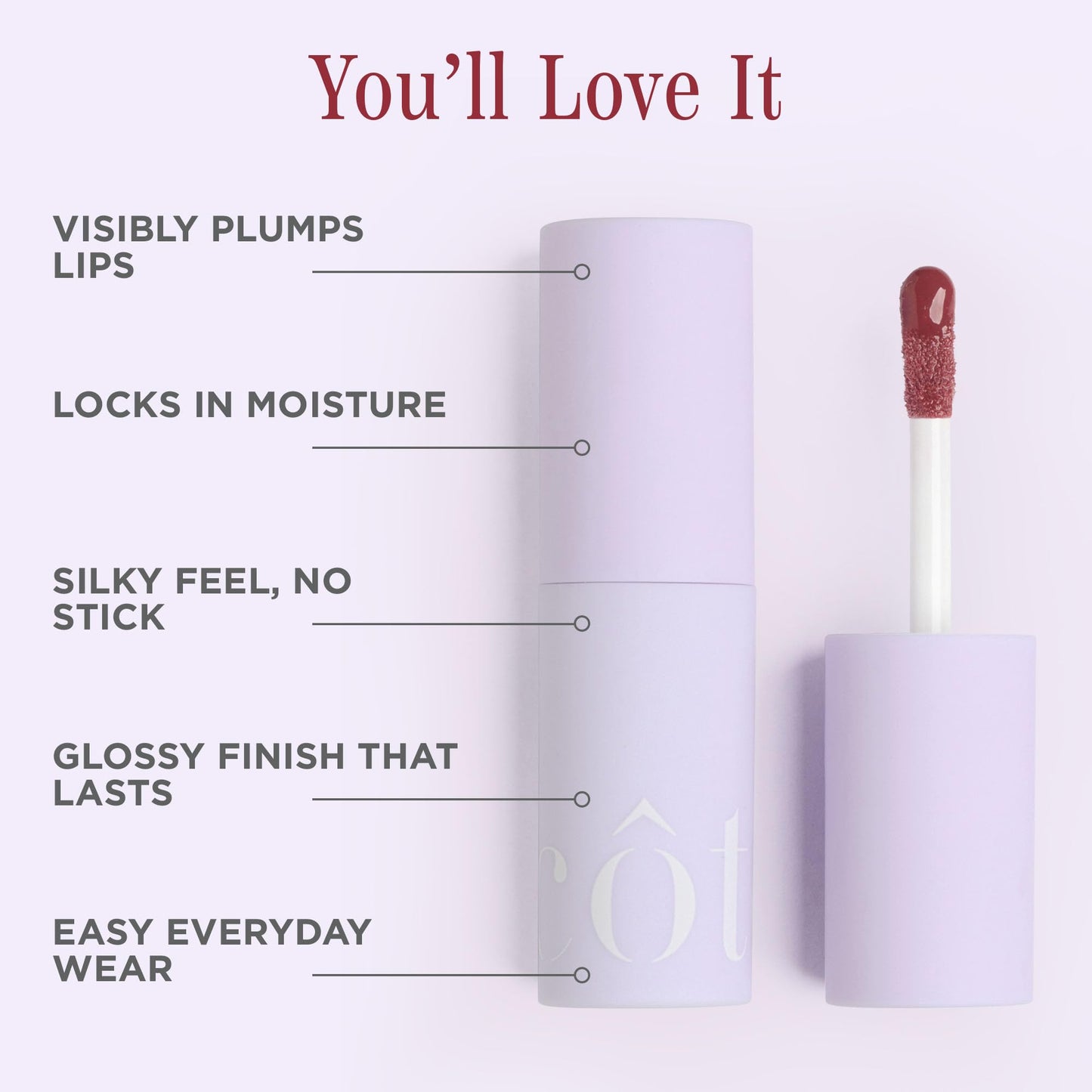 Cote Beauty's Mulberry Peptide Lip Shine, Ultra Hydrating & Long-Lasting Mauve Plumping Lip Gloss for Women with Hyaluronic Acid, Shea Butter & Jojoba Beauty & Personal Care Cote Shop