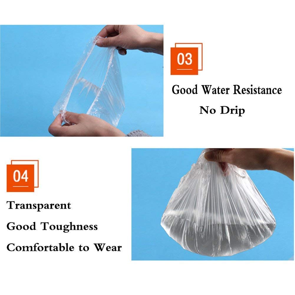 Disposable Shower Caps - 100PCS Plastic Clear Hair Cap Thick Waterproof Elastic Bath Caps for Women Hair Treatment,Hotel and Home Use,Travel Beauty and Personal Care LADES