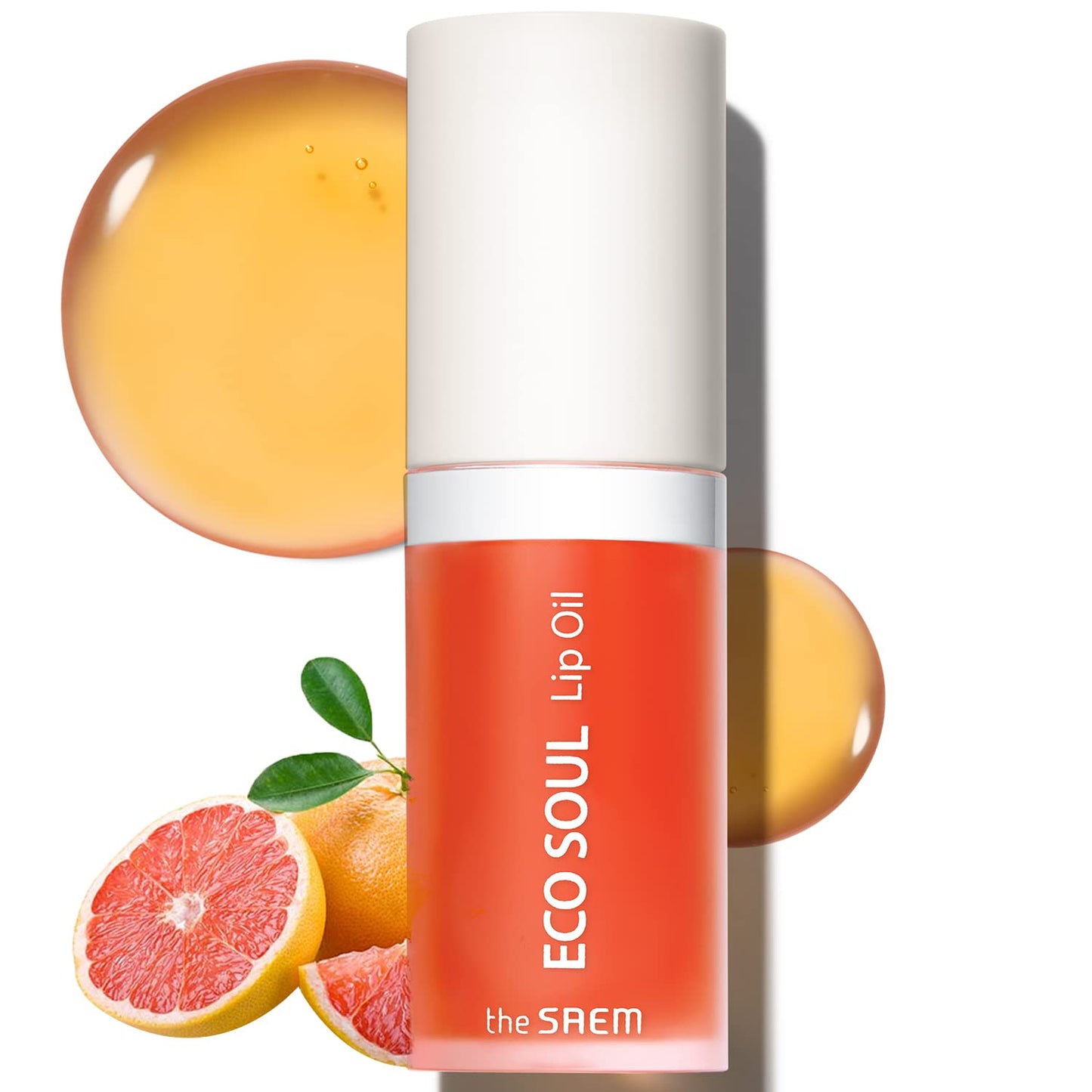 THESAEM Eco Soul Lip Oil 03 Grapefruit - Plumping & Hydrating Lip Oil to Nourish & Moisturize Lips - Grapefruit Extract & Jojoba Oil - Lips Soft Beauty and Personal Care THESAEM