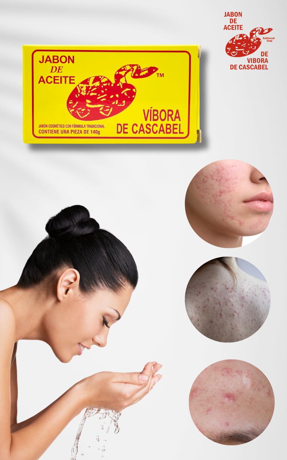 Jabón De Aceite de Vibora de cascabel (140g) + Foaming Wash Face & body (Jabón Líquido espumoso Para cara y Cuerpo) 150 ml Ayuda con imperfecciones en Beauty & Personal Care JABON DE ACEITE VIBORA DE CASCABEL