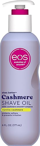 eos Cashmere Shave Oil - Vanilla Cashmere, Moisturizing Shave Oil with Shea Butter & Glycerin, Helps Prevents Irritation & Razor Burn, Vegan, 6 fl oz Beauty & Personal Care eos