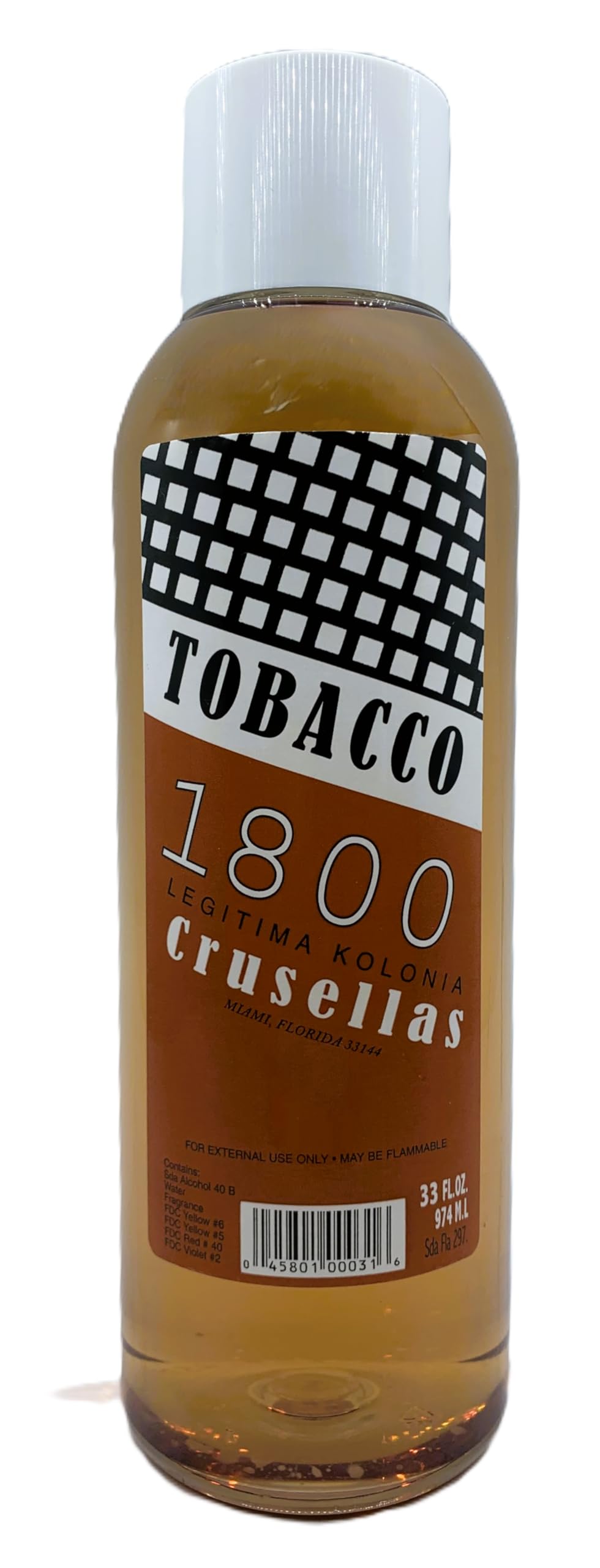 Crusellas Legitima Agua de Kolonia 1800 Tobacco Splash Cologne 33 Fl. Oz. Beauty & Personal Care Crusellas