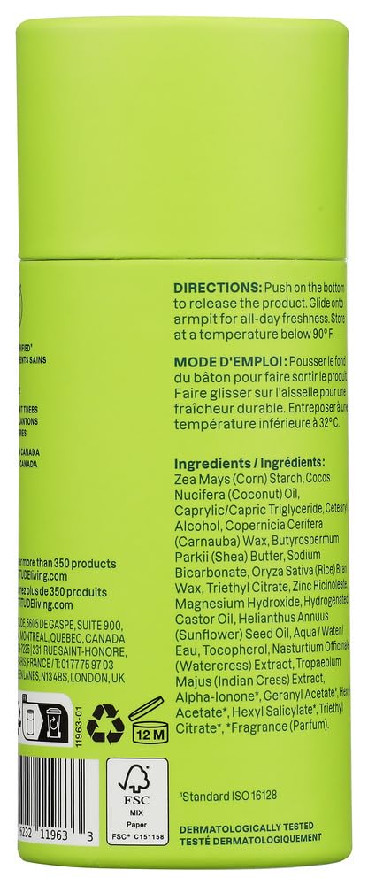 ATTITUDE Plastic-Free Natural Deodorant, Aluminum-Free, Baking Soda Formula, EWG Verified, Vegan, Long-Lasting Odor Protection, Pear & Amber, 2.64 Oz Beauty and Personal Care ATTITUDE