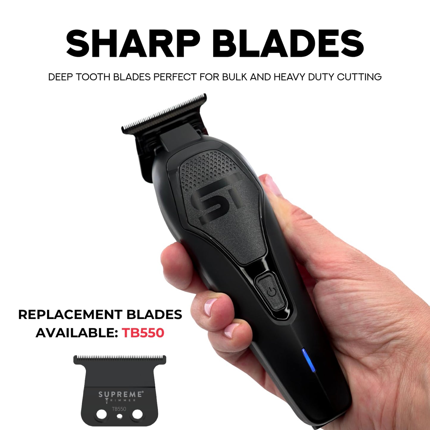 Supreme Trimmer Darkstar 72 Trimmer ST700 with Magnetic Vector Motor - 180 Min Run Time, 9000 RPM Barber Hair Trimmer - Low Noise, Professional Beard Beauty and Personal Care Supreme Trimmer