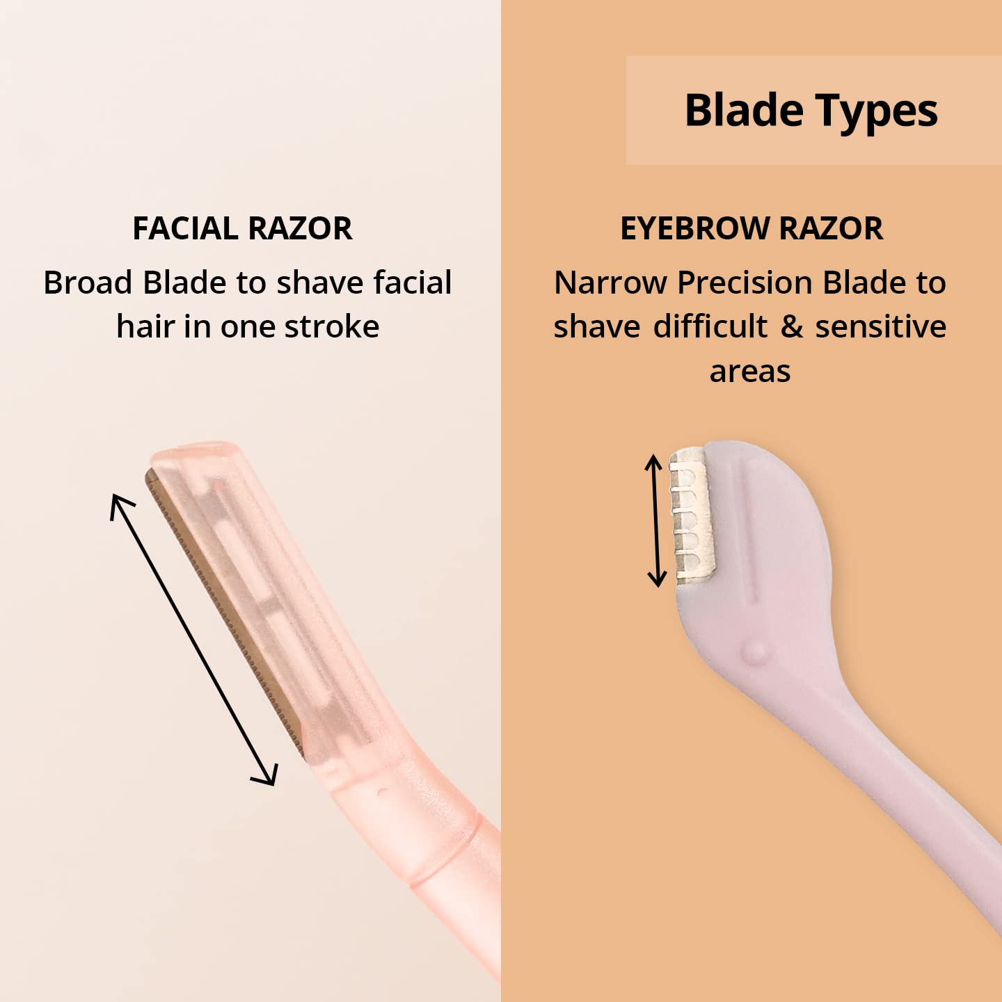 Carmesi Facial Hair Removal Combo with Face Razor + Eyebrow Razor - Painless & Precision Face Hair Removal - for Eyebrows, Upper Lip, Peach Fuzz Beauty and Personal Care Carmesi