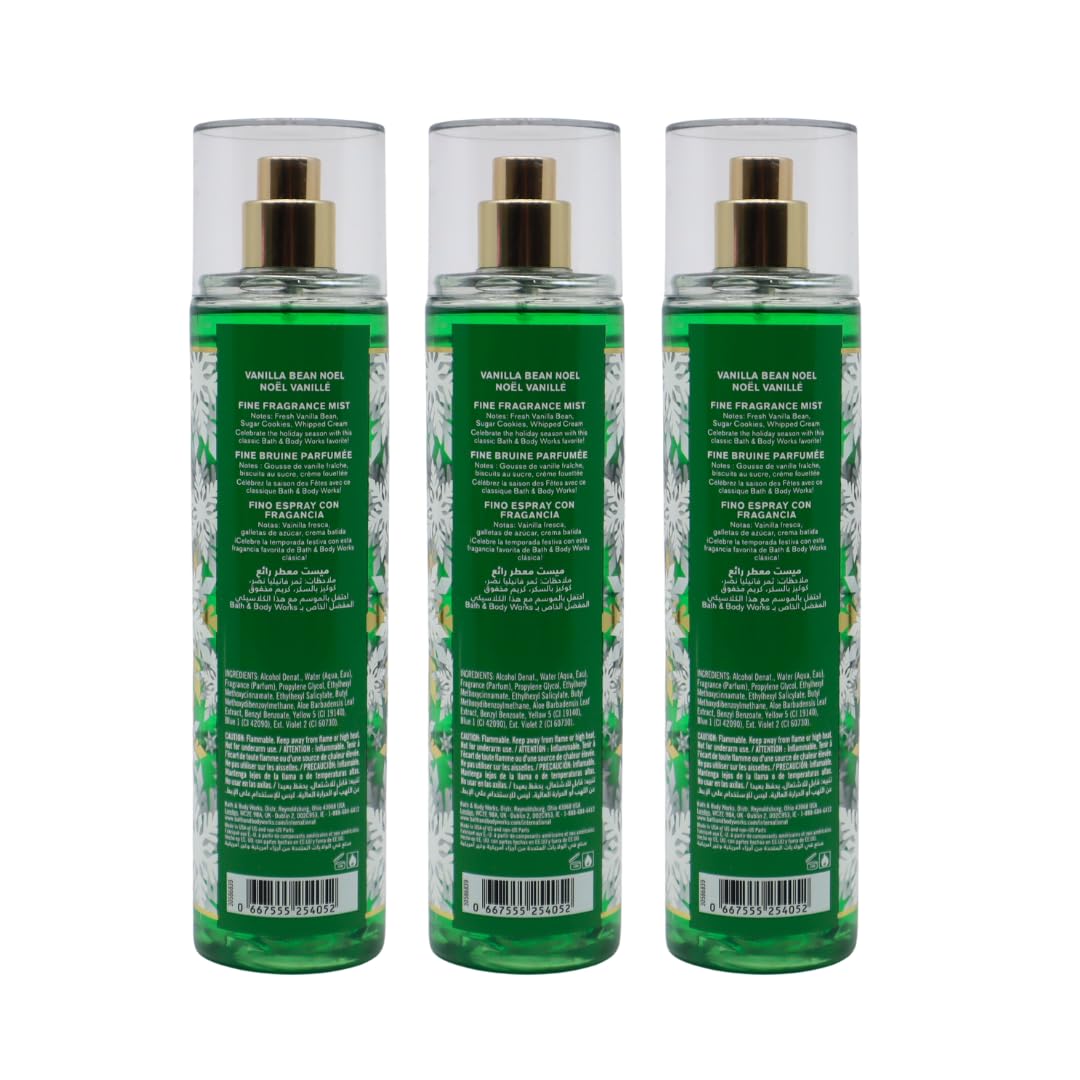 Bath & Body Works Vanilla Bean Noel Fine Fragrance Mist Gift Pack for Holiday - Lot of 3 Beauty & Personal Care Bath & Body Works