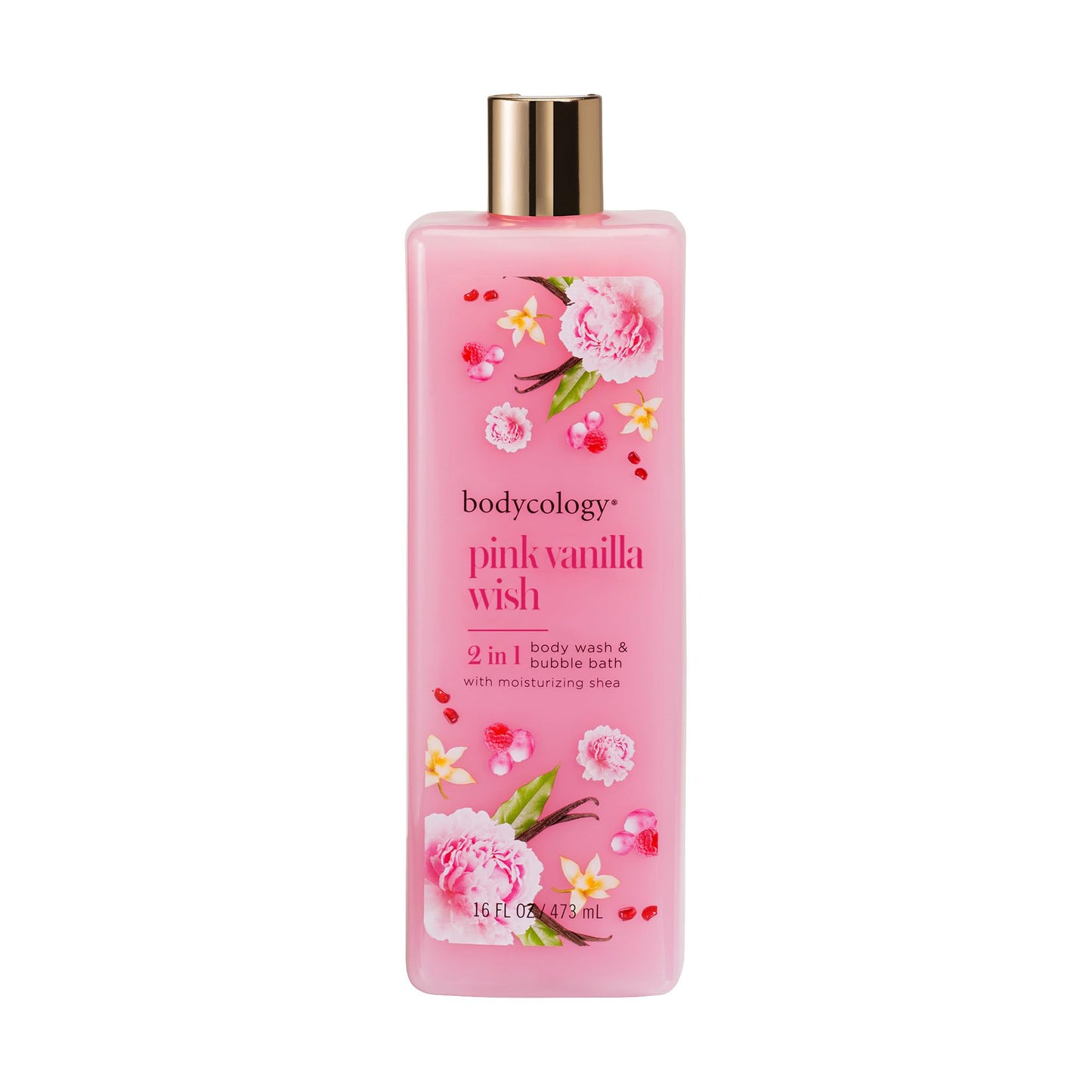 2 in 1 Body Wash and Bubble Bath - Pink Vanilla Wish by Bodycology for Women - 16 oz Body Wash Beauty & Personal Care Bodycology