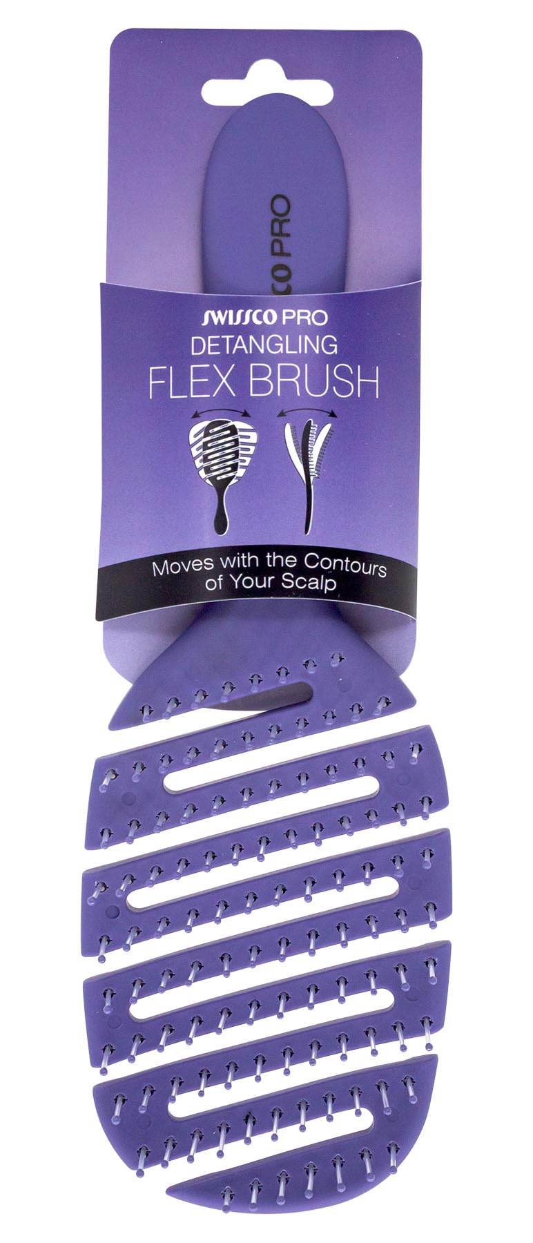 Swissco Pro Detangling Flex Brush (Medium Royal Purple)