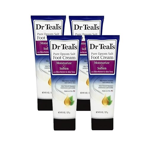 Dr. Teals Pure Epsom Salt Foot Cream Gift Set (4 Pack, 8oz Ea.) - Moisturize & Soften with Shea Butter & Aloe Vera Essential Oils - Eases Aches Beauty & Personal Care Dr Teal's
