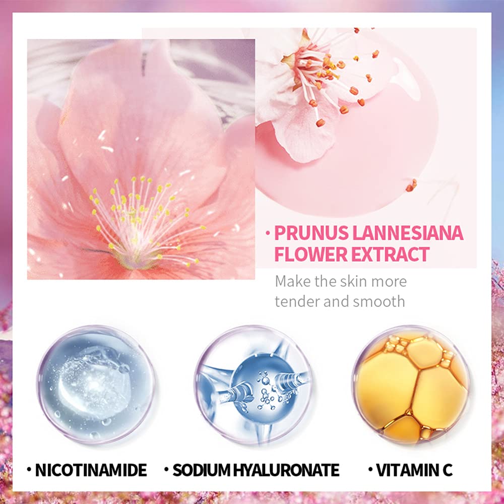 BEUKING Sakura Face Lotion Moisturizing Essence for Shrink Pores Skin Daily Care, Toner Lotion Hydrating Repair Face Cream Vitamin C Serum Improve Beauty & Personal Care BEUKING