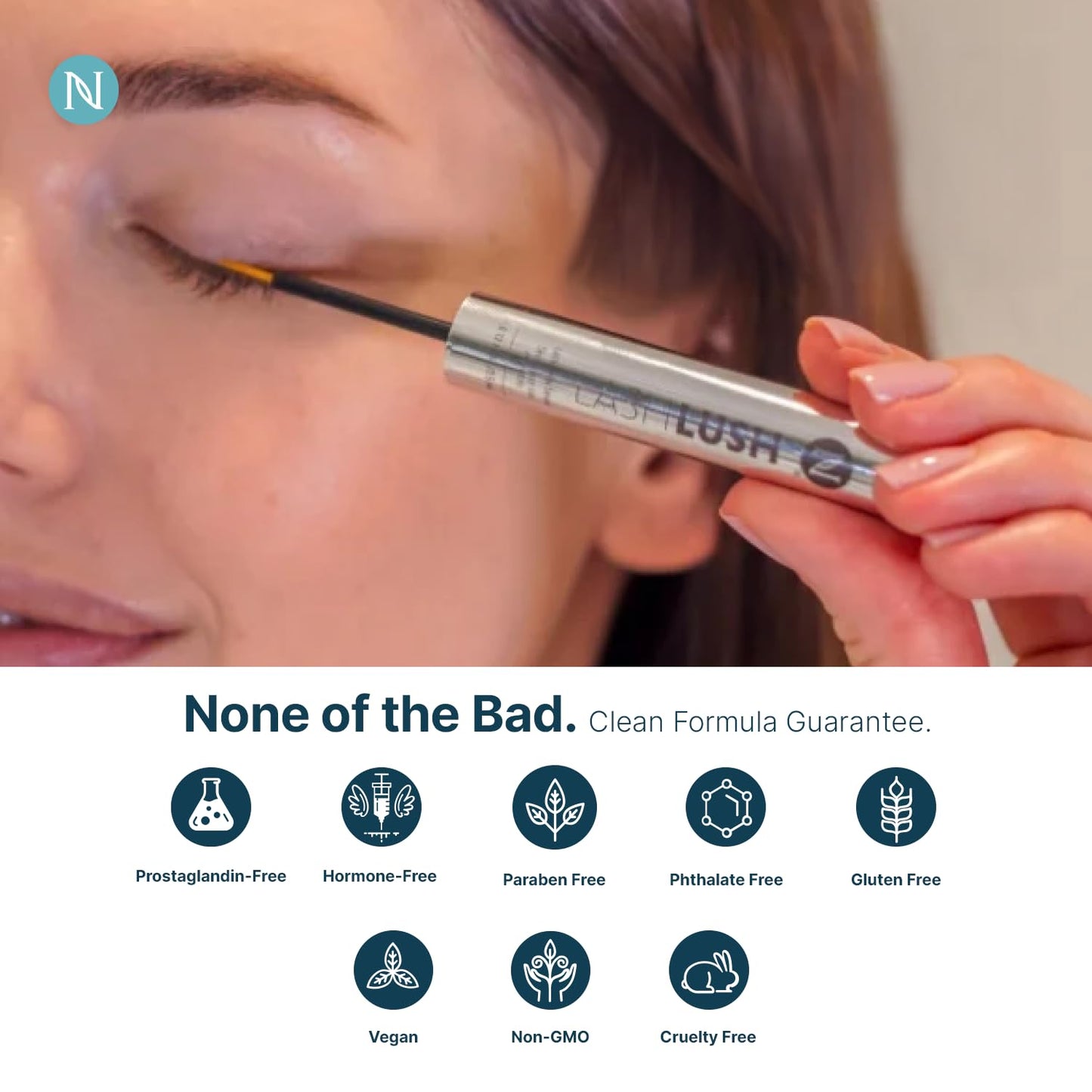 Neora LashLush - 3-in-1 Lash & Brow Serum, Hormone-Free, Strengthens, Volumizes, Reduces Breakage, Peptides + Biotin + Amino Acids - 0.17oz Beauty & Personal Care NEORA
