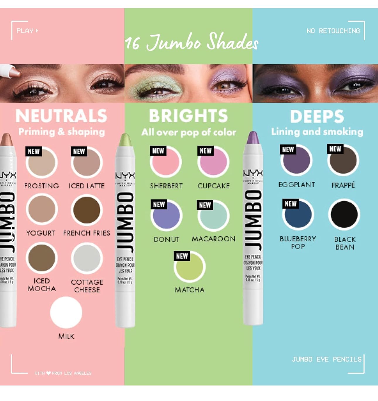 Nyx Jumbo Eye Pencil 604 Milk 3pack Beauty & Personal Care NYX PROFESSIONAL MAKEUP