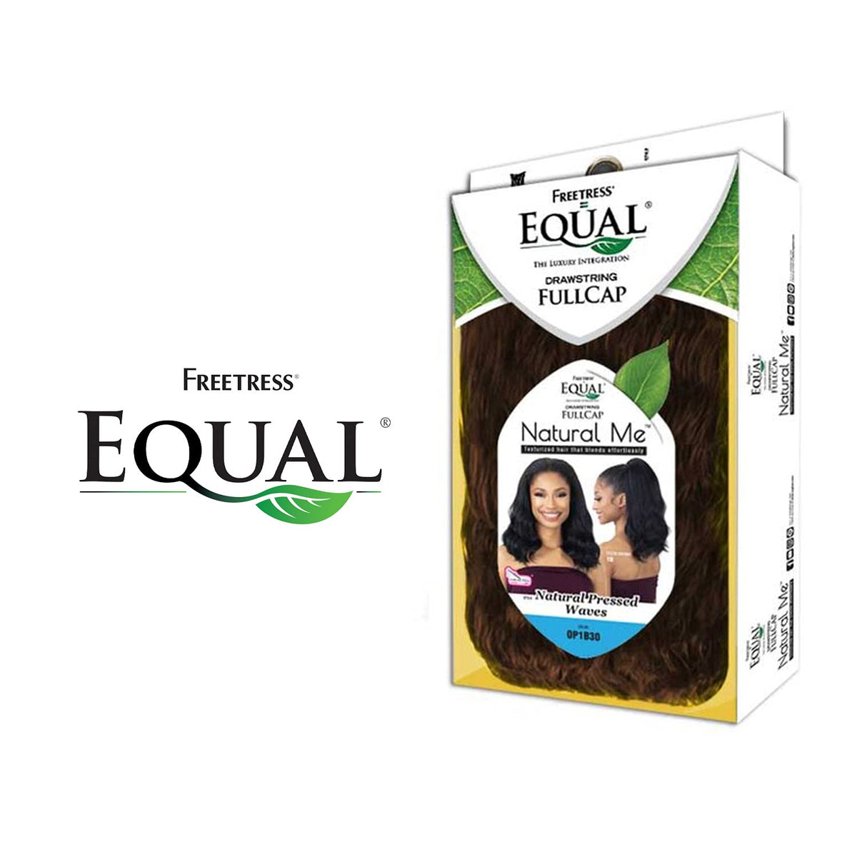 FREE TRESS EQUAL Half Wig Drawstring Full Cap Natural Me Natural Pressed Waves (1)