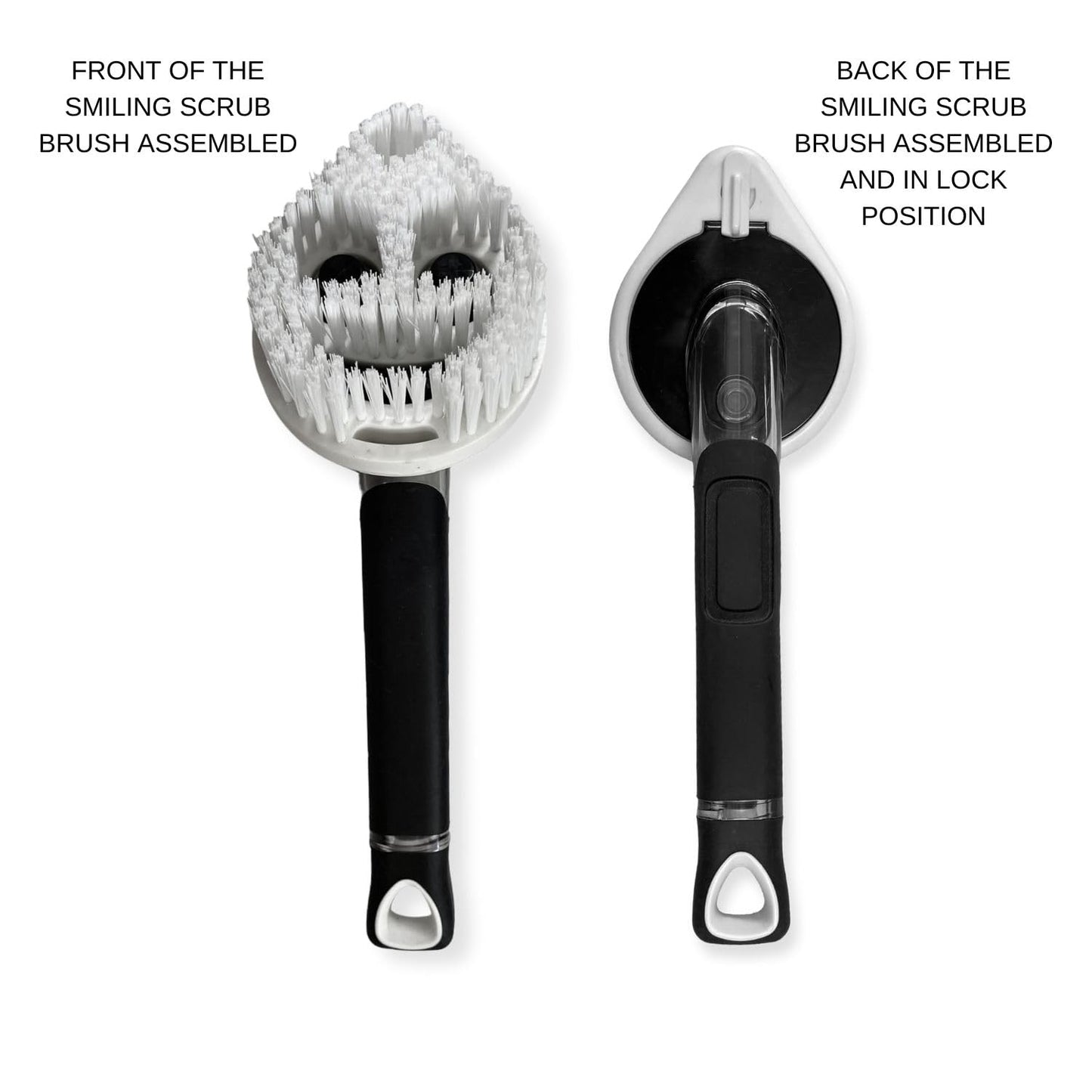 The Original Smiling Handle with Soap Dispensing for Scrub Daddy (Reg. TM) Sponge & Teardrop Shaped Heavy-Duty Scrub Brush (Combo - Black) Beauty and Personal Care Smilyeez