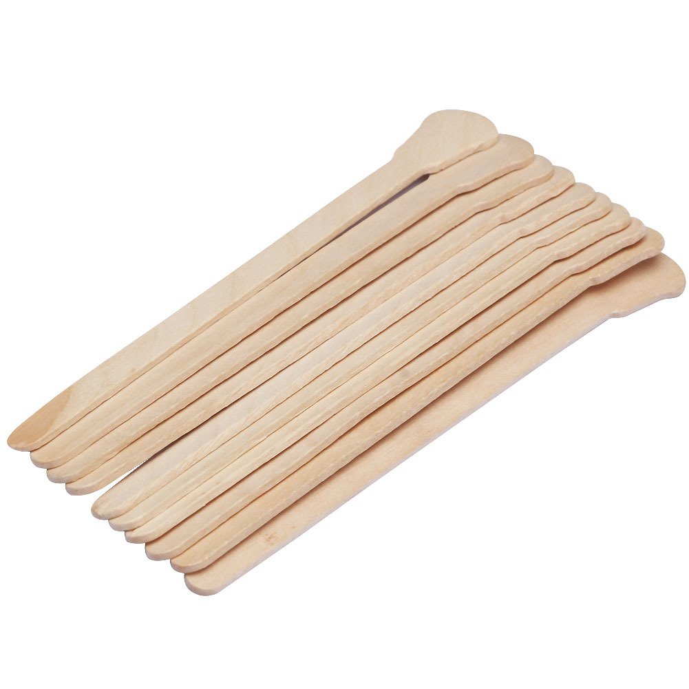 Fodattm 100PCS Wood Wax Applicator Sticks Spatulas for Eyebrow Nose Hair Removal Ice Cream and Mask Sticks Applicator Beauty and Personal Care Fodattm