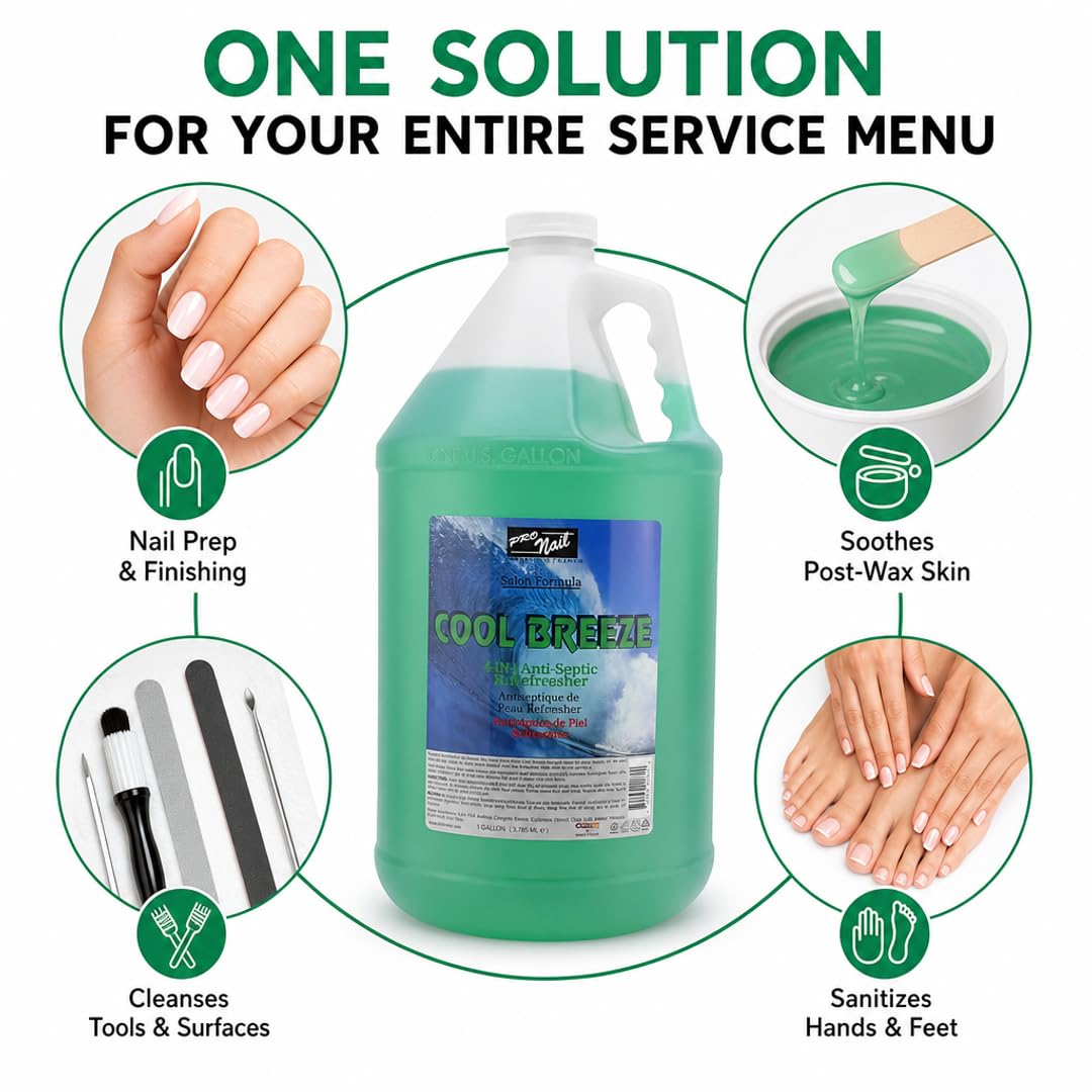 PRONAIL 4-in-1 Multi-Purpose Nail Salon Cleanser - Nail Prep Dehydrator, Gel Finishing Wipe & Post-Wax Skin Cleanser | Cruelty-Free, Paraben-Free Beauty & Personal Care PRO NAIL NAIL SYSTEMS