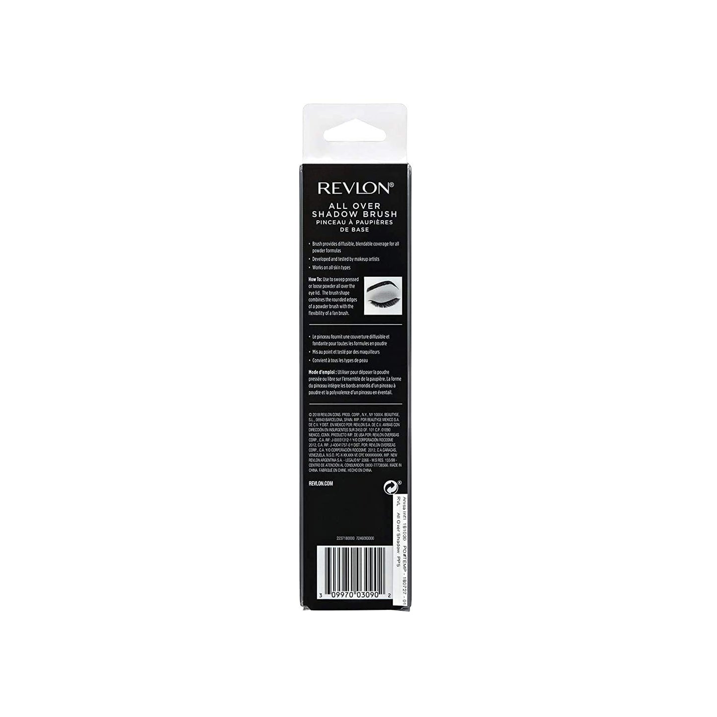 Revlon All Over Shadow Brush, Rounded Fan Eyeshadow Makeup Brush, Vegan and Coated Beauty & Personal Care REVLON